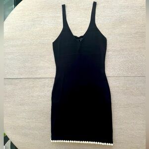 Endless Rose Pearl Hem Knit Dress – Black – Size Large – NWT